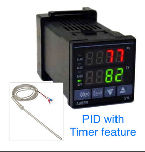 Carlin Burner Controller Package:  PID/SSR Controller (with Timer/Alarm) w/ 4" K-type Thermocouple (FREE SHIPPING)
